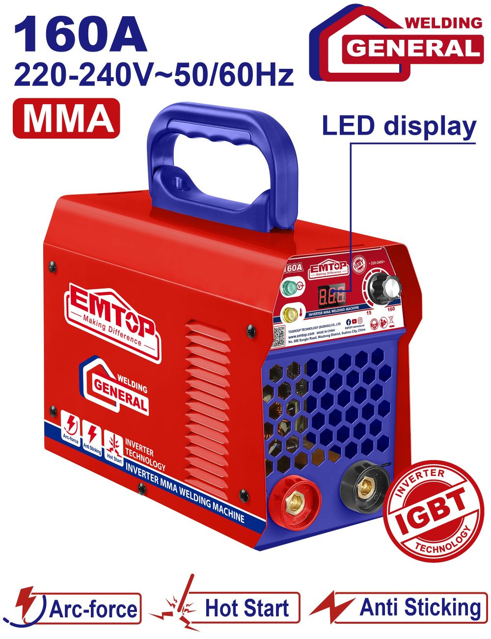 Inverter aparat za zavarivanje 160A EWDEM16501 Emtop