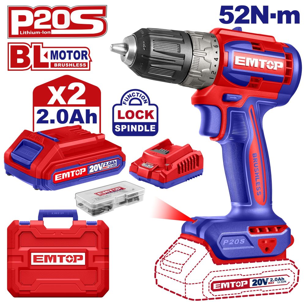 Akumulatorska bušilica-odvijač ECDL20453 Emtop
