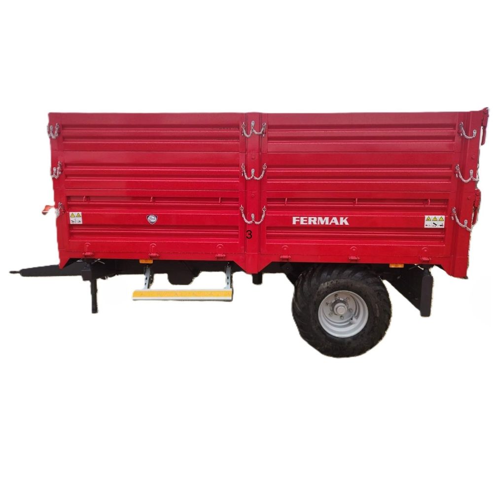 Prikolica FERMAK 6t gume 400/60-15, vazdušna kocnica, kipanje na tri strane, trostruke strane