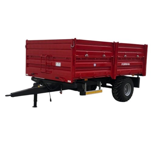 Prikolica FERMAK 6t, jedna osovina, gume 400/60-15,5, hidraulične kočnice, trostrano kipanje, refuzne stranice, zadnji otvor